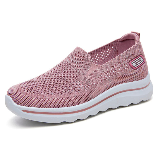 Damen Atmungsaktive Slip-On Sneakers mit elastischer Strickoberfläche R&B