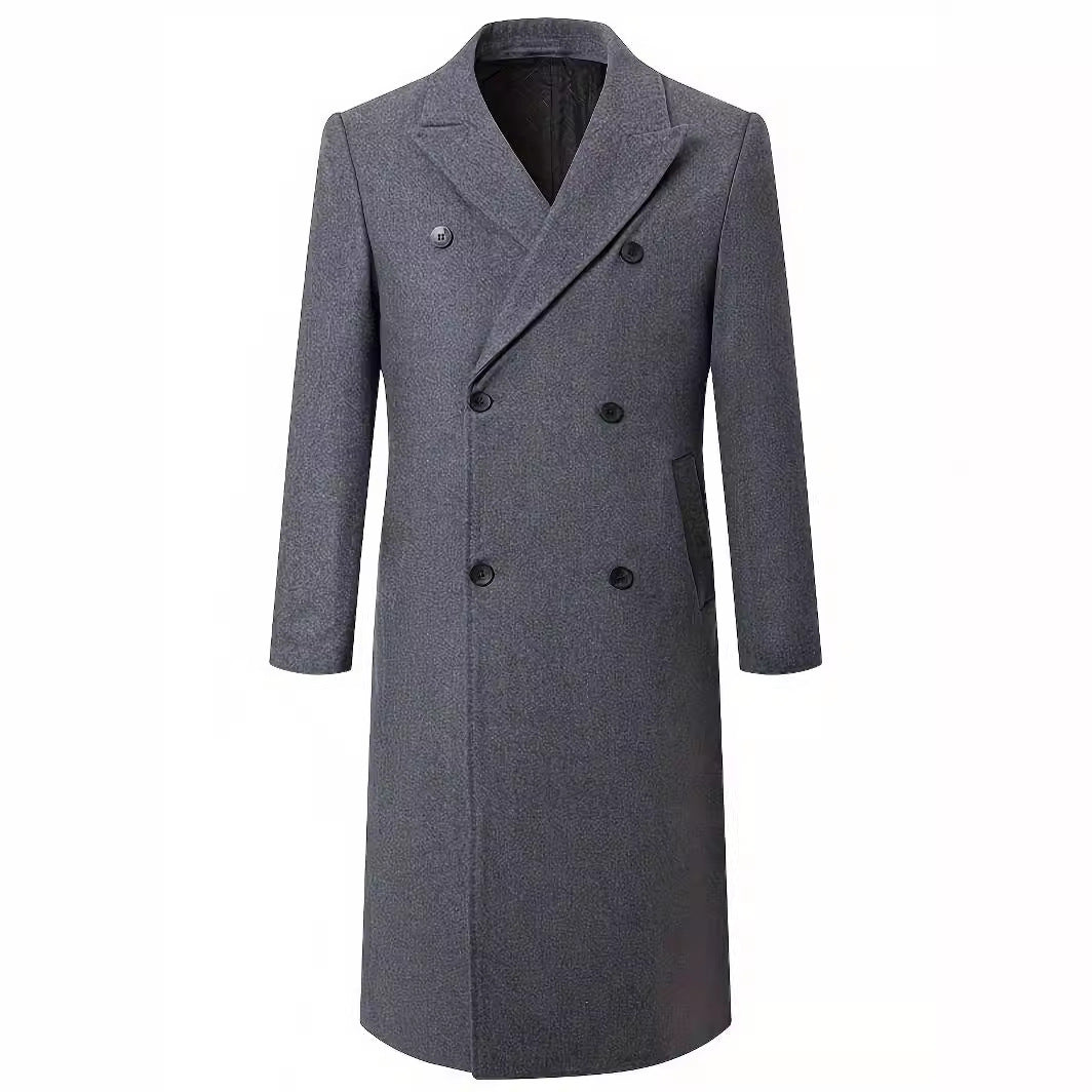 Herren eleganter Doppelt-Front-Mantel aus hochwertigem Material R&B