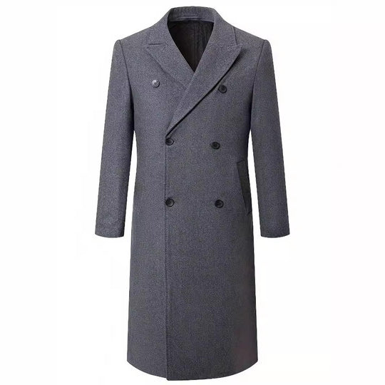 Herren eleganter Doppelt-Front-Mantel aus hochwertigem Material R&B