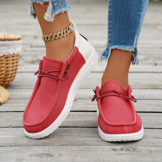 Damen Slip-On Sneakers mit modischem Schnürdesign R&B