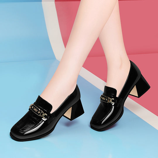 Damen Elegante und bequeme Absatzschuhe mit modischem Riemen R&B