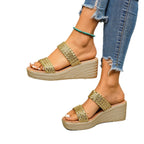 Damen Wedge-Pantoletten mit geflochtenem Riemendesign und komfortabler Sohle R&B