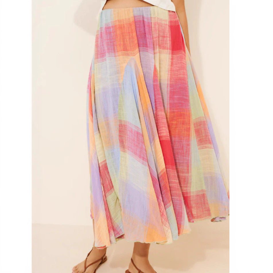 Damen Midirock mit farbenfrohem geometrischem Muster R&B
