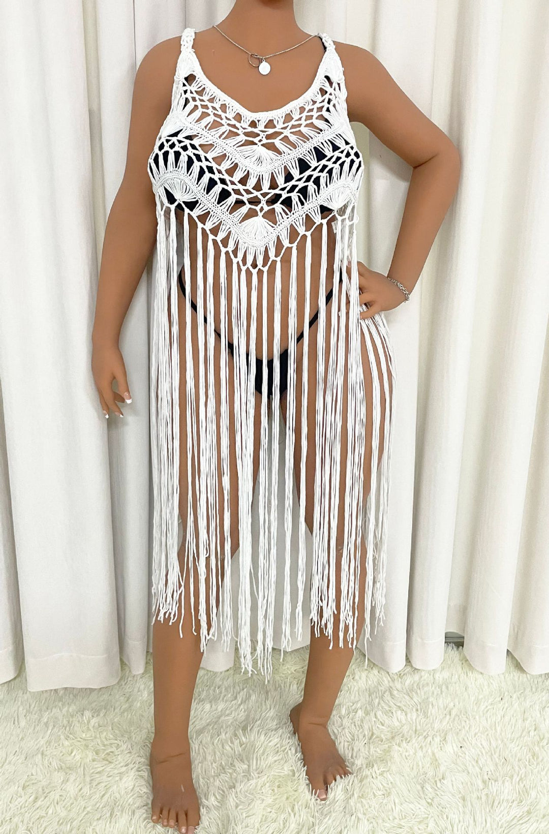 Damen Strandponcho mit Fransen R&B