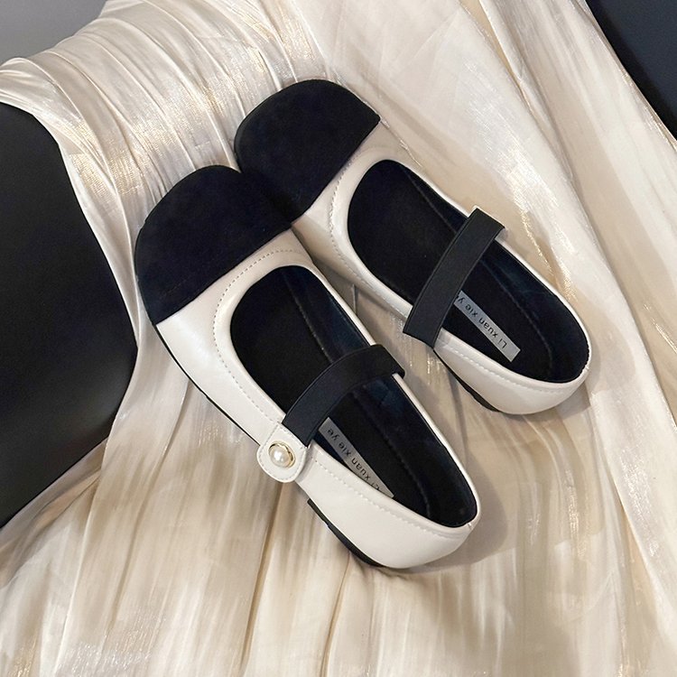 Damen elegante Ballerinas mit komfortablem Riemchen und modischer Perlenapplikation R&B