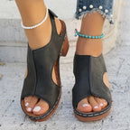 Damen Elegante Sommer-Sandaletten mit ausgeschnittenem Design und bequemer Blockabsatz R&B