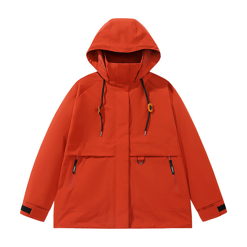 Herren funktionale Freizeitjacke mit verstellbarem Kapuzenkragen und großen Taschen R&B