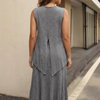 Damen lässiges Tragekleid aus leichtem Strickmaterial R&B