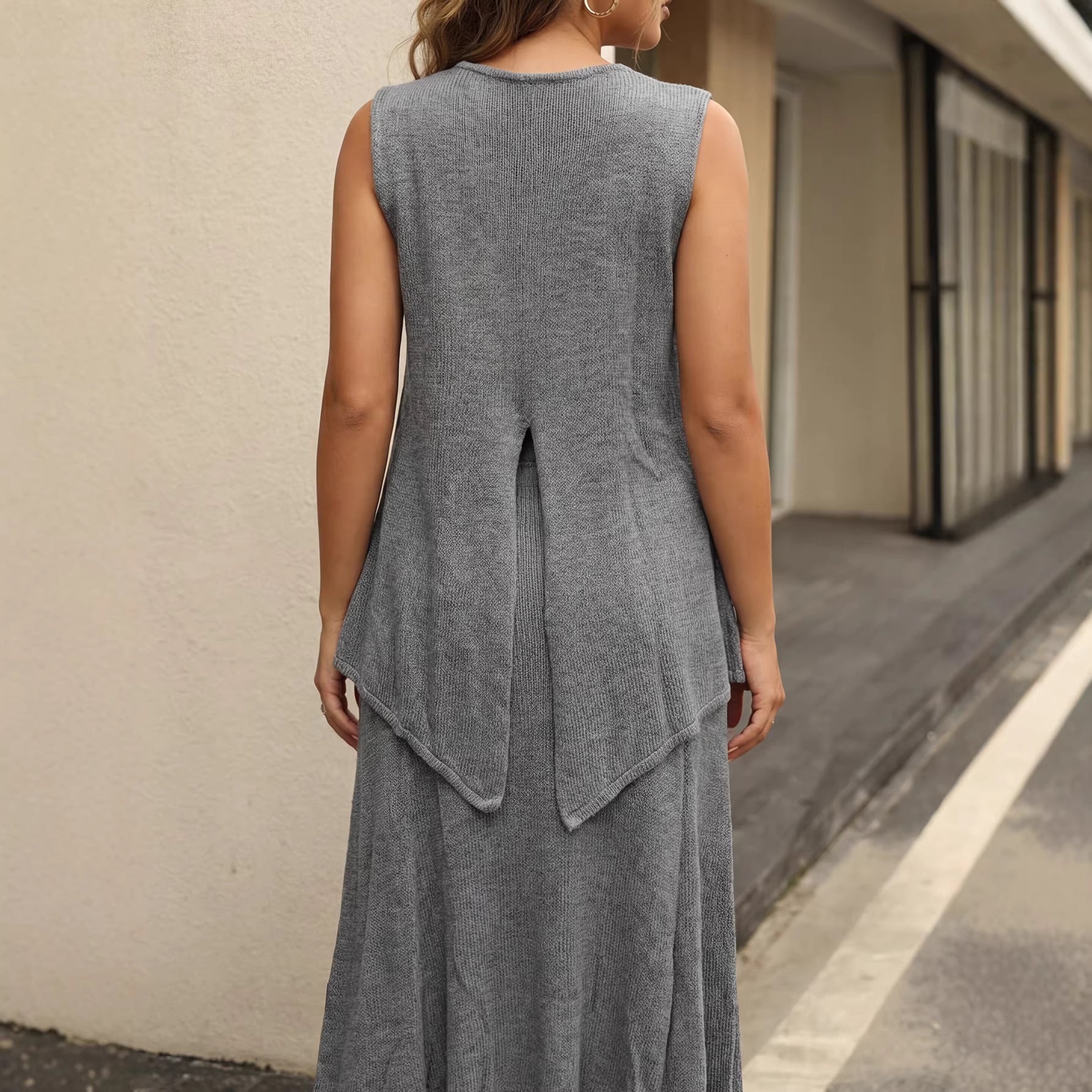 Damen lässiges Tragekleid aus leichtem Strickmaterial R&B