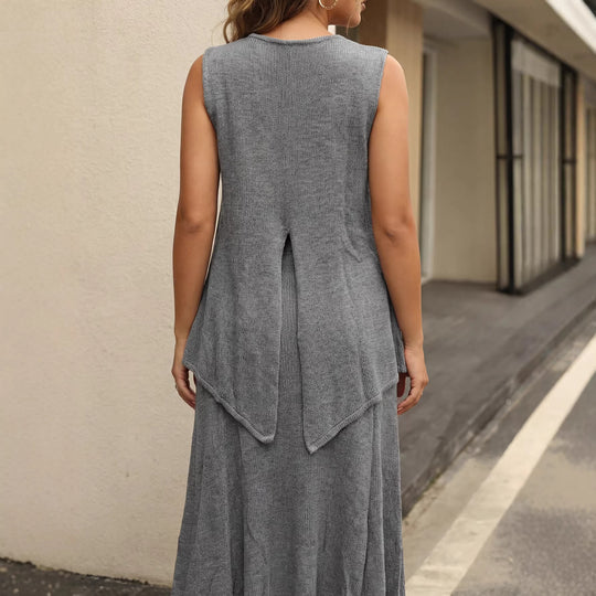 Damen lässiges Tragekleid aus leichtem Strickmaterial R&B