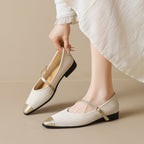 Damen Ballerinas mit modischem Riemchen und eleganter Metallspitze