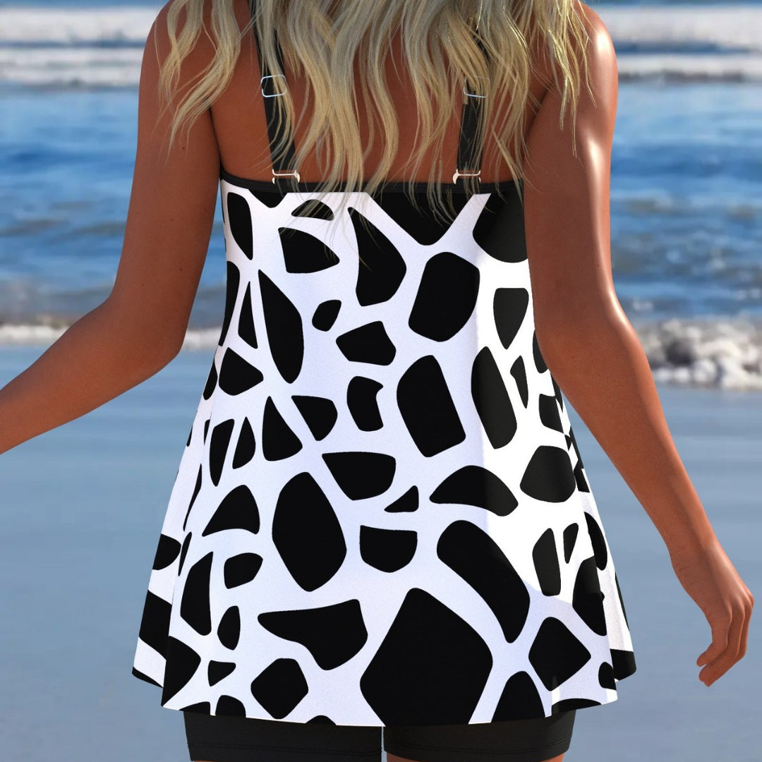 Damen Schwimmanzug mit modischem A-Linien-Schnitt und floralem Design R&B