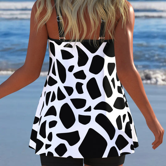 Damen Schwimmanzug mit modischem A-Linien-Schnitt und floralem Design R&B