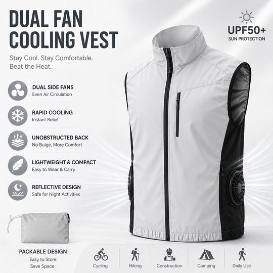 Unisex nan ergonomische Kühlweste mit integrierten Ventilatoren und Akkuanschluss R&B