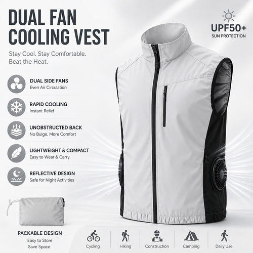 Unisex nan ergonomische Kühlweste mit integrierten Ventilatoren und Akkuanschluss R&B