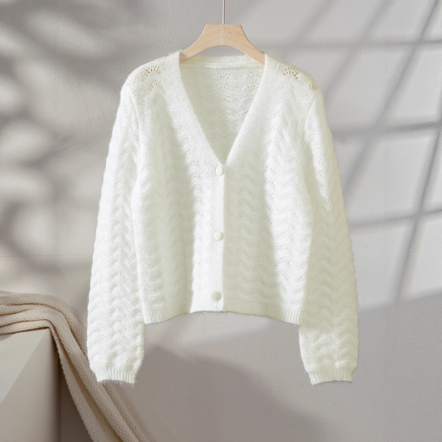 Damen Strickjacke mit Wellendesign