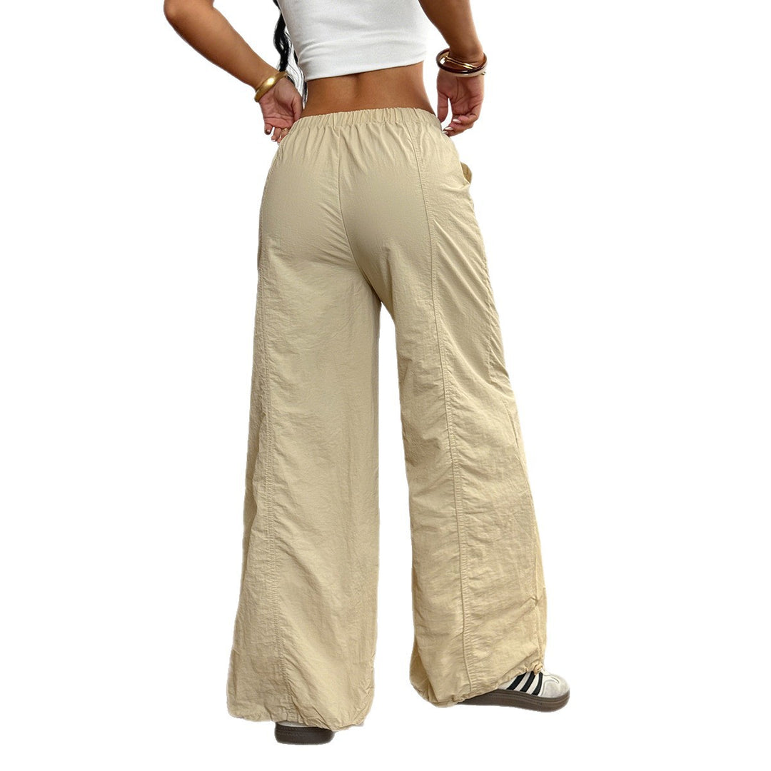Damen Weite Leinenhose mit elastischem Bund und seitlichen Taschen R&B