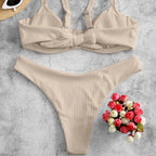 Damen Triangel-Bikini-Set mit schnittiger Form und gepolstertem Oberteil R&B