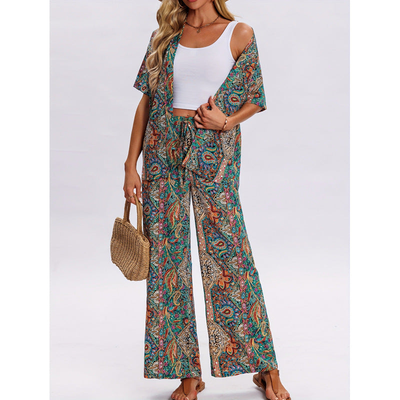 Damen Kurzarm-Overall mit Rüschendetails und Bindegürtel R&B