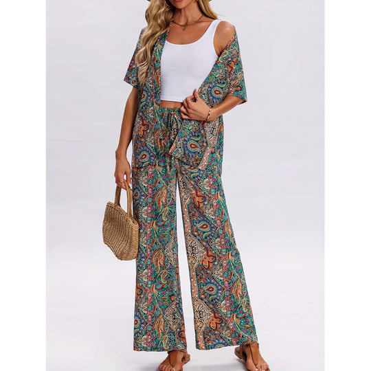 Damen Kurzarm-Overall mit Rüschendetails und Bindegürtel R&B