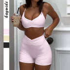 Damen Sport-Bikini-Set mit hoch geschnittenem Höschen und raffinierten Rüschendetails R&B