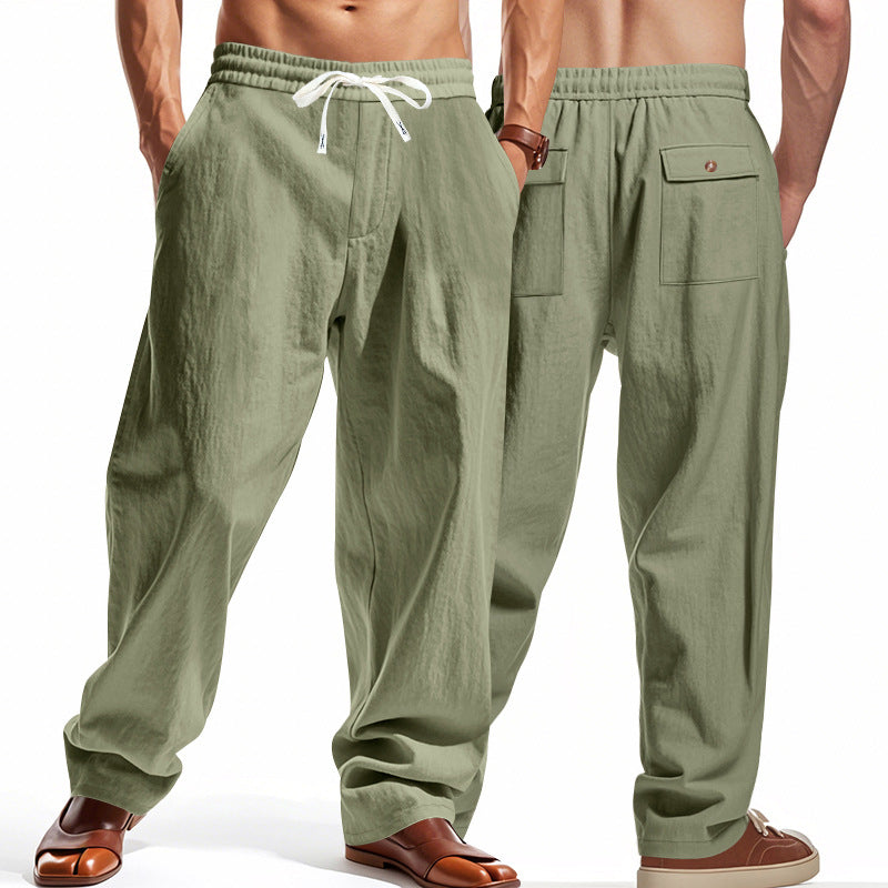 Herren bequeme Freizeithose mit elastischem Bund und seitlichen Taschen R&B