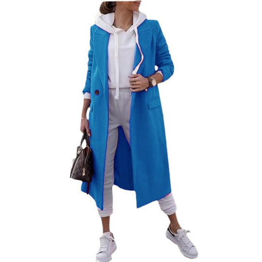 Damen eleganter trenchcoat mit Kapuze R&B