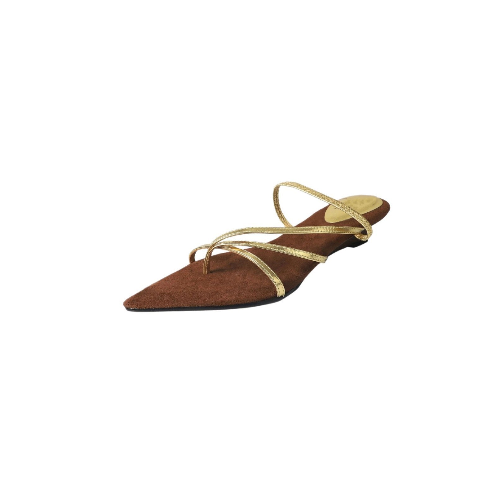 Damen elegante flache Sandalen mit geschwungenem Riemendesign R&B