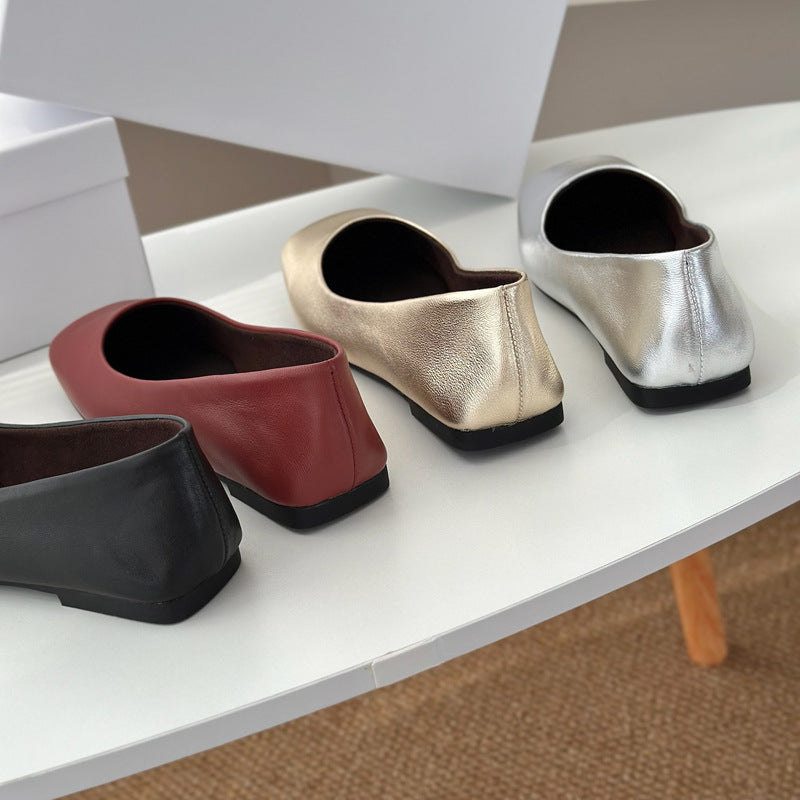 Damen Ballerinas mit elegantem Quadrat-Fußbett