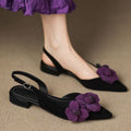 Damen Slingback Ballerinas mit floralem Dekor R&B