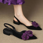 Damen Slingback Ballerinas mit floralem Dekor R&B