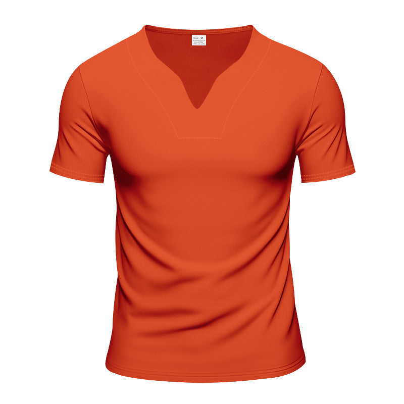 Herren nan V-Ausschnitt-Sportshirt mit ergonomischen Formnähten und elastischem Jersey R&B