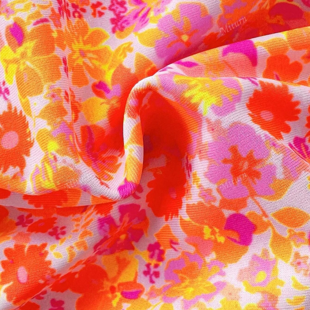Damen Bikini-Set mit romantischen Rüschendetails und hohem Taillenbund R&B
