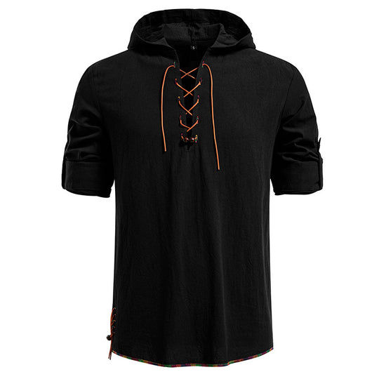 Herren Kaptuzenbluse mit einzigartigem Schnürdesign R&B