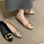 Damen Ballerinas mit eleganter Schnalle und hochwertiger Lackoberfläche R&B