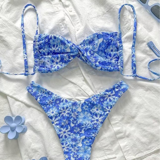Damen Triangel-Bikini mit floralem Design R&B