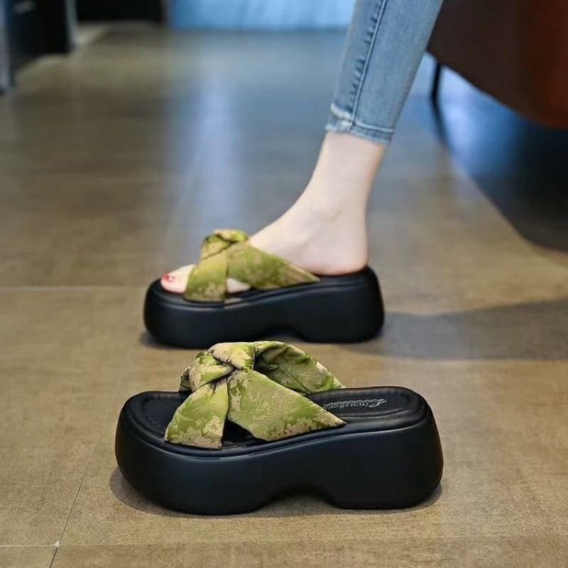Damen Plateau-Sandalen mit trendiger Zehenpartie und eleganter Schleife R&B
