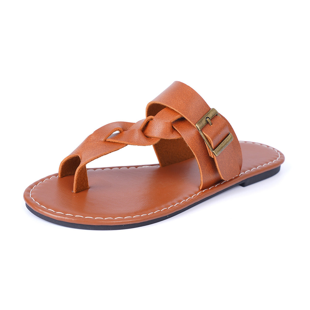 Damen Geflochtene Zehentrenner-Sandalen mit verstellbarem Riemen R&B