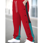Herren Sportliche Trainingshose mit Druckknopfverschluss und atmungsaktiver Struktur R&B