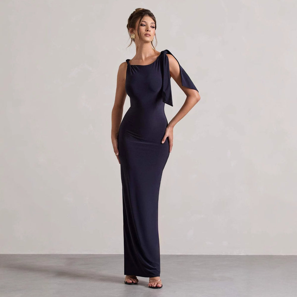 Damen Etuikleid mit asymmetrischem Trägerdesign und figurbetontem Schnitt R&B