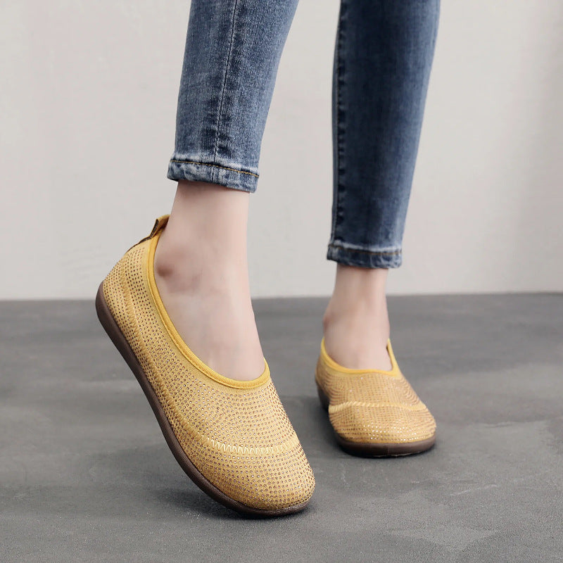 Damen bequeme Slip-On Schuhe mit atmungsaktivem Gewe