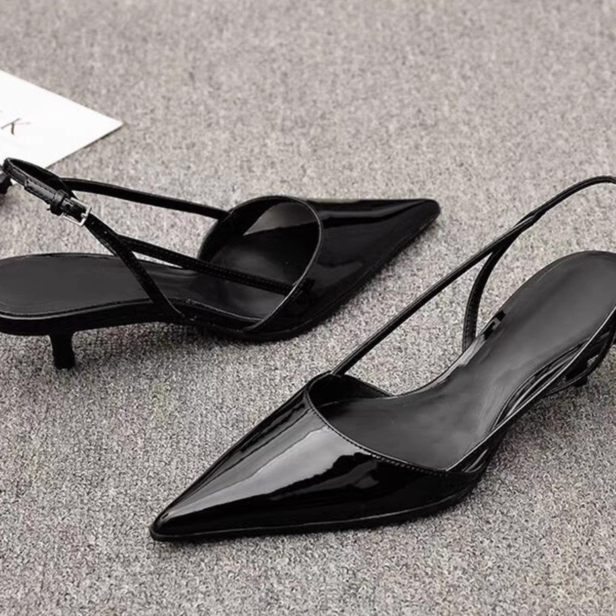 Damen Slingback High Heel Schuhe mit elegantem Spitzen-Design R&B