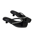 Damen Flip-Flops mit glamourösem Strassbesatz und bequemem Fußbett R&B