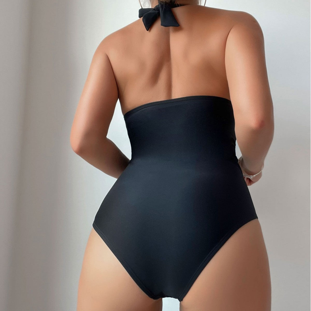Damen Sportlicher Monokini mit transparenten Einsätzen R&B