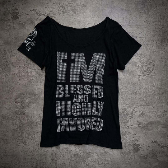 Damen Trendiges T-Shirt mit funkelnden Strassdetails R&B