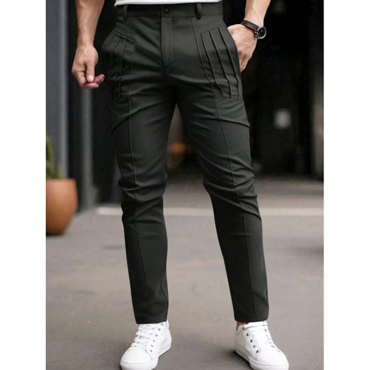 Herren Stoffhose Slim Fit mit Bundfalten