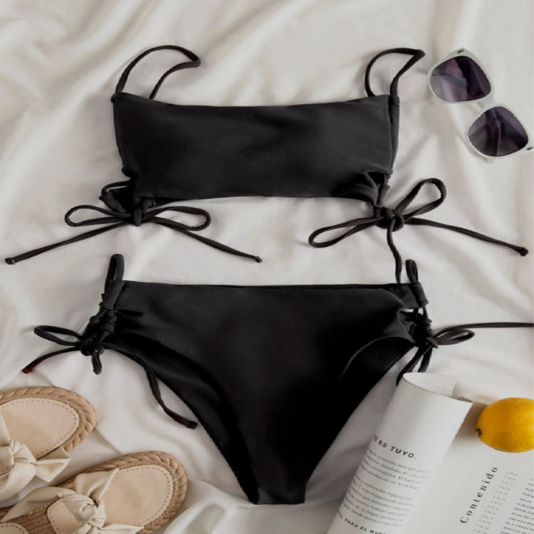 Damen Bandeau-Bikini mit raffinierten Bindebändern R&B