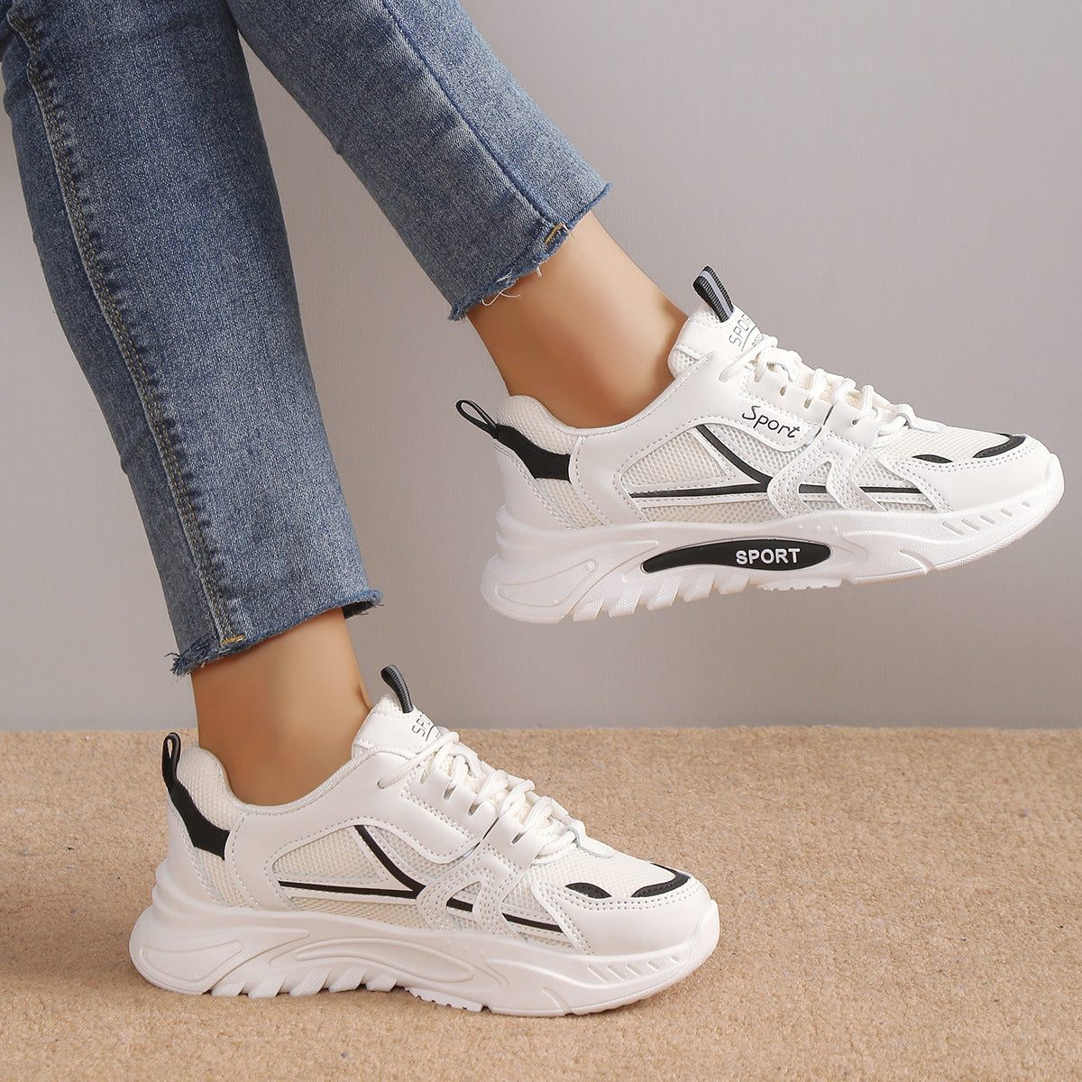 Damen Sportliche Sneakers mit innovativen Dämpfungselementen R&B