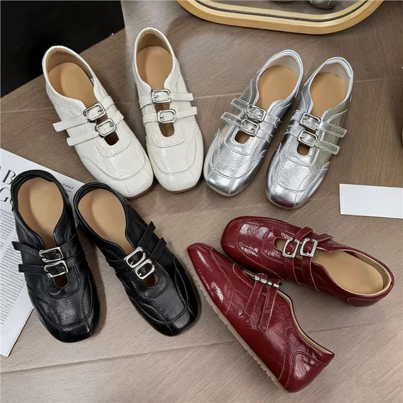 Damen modische Ballerinas mit floralem Design und glänzender Oberfläche R&B