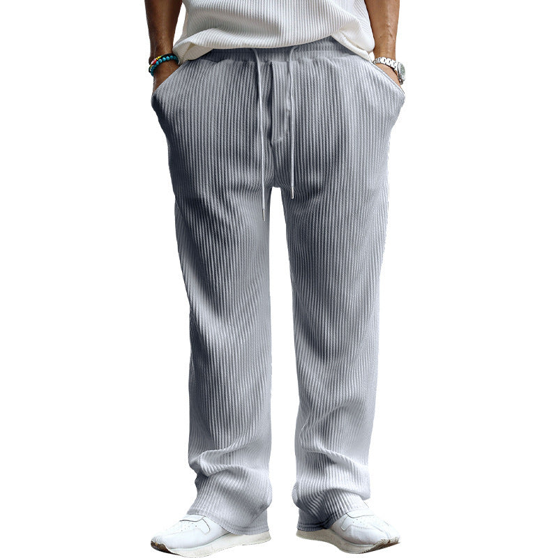 Herren lässige Freizeithose mit elastischem Bund und gepunktetem Textilmuster R&B